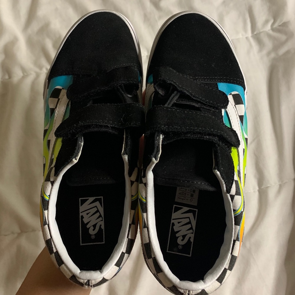 Big Kids Fire Design Velcro Vans